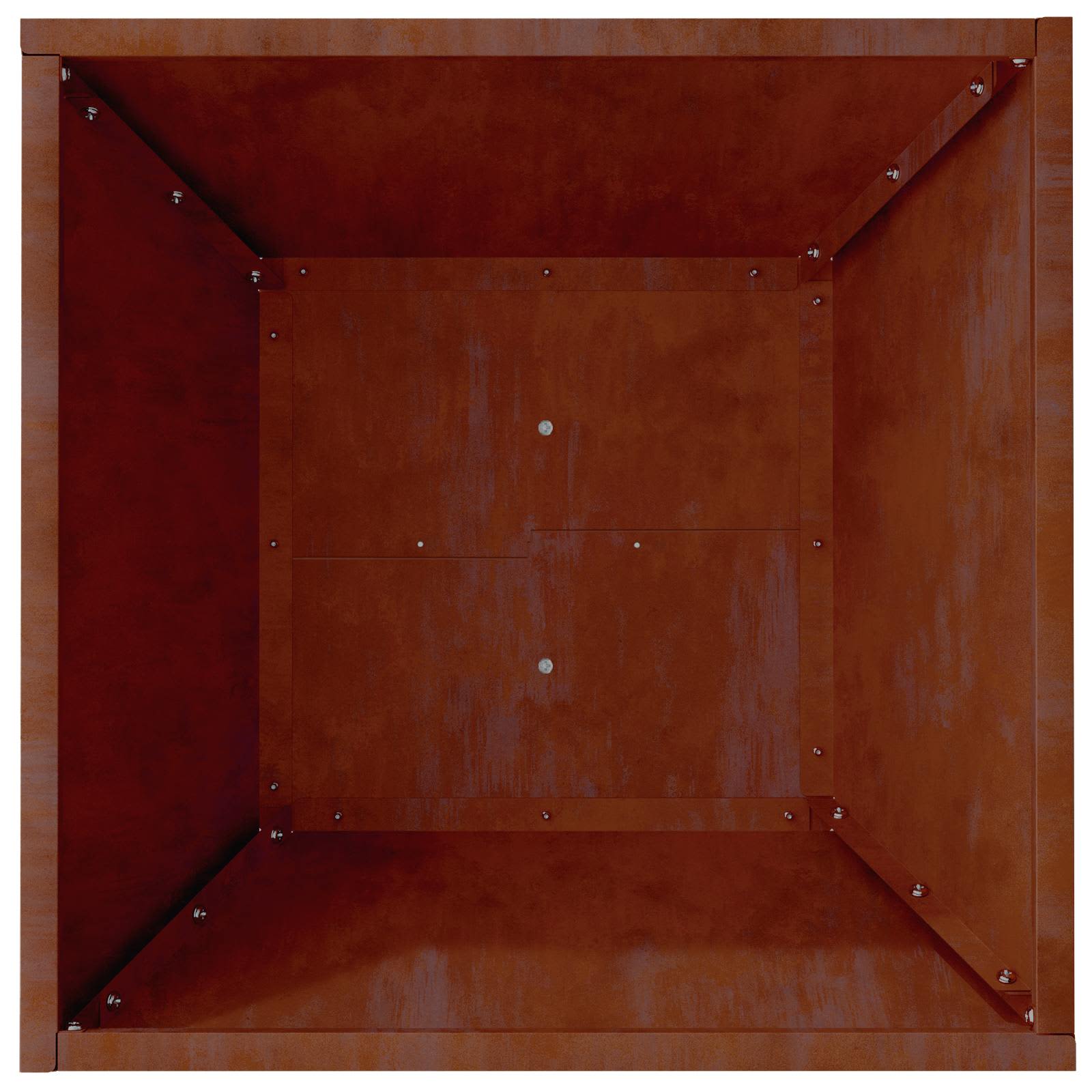 Garten-Pflanzgefäß Rostig 40 x 40 x 15 cm Wetterfeststahl