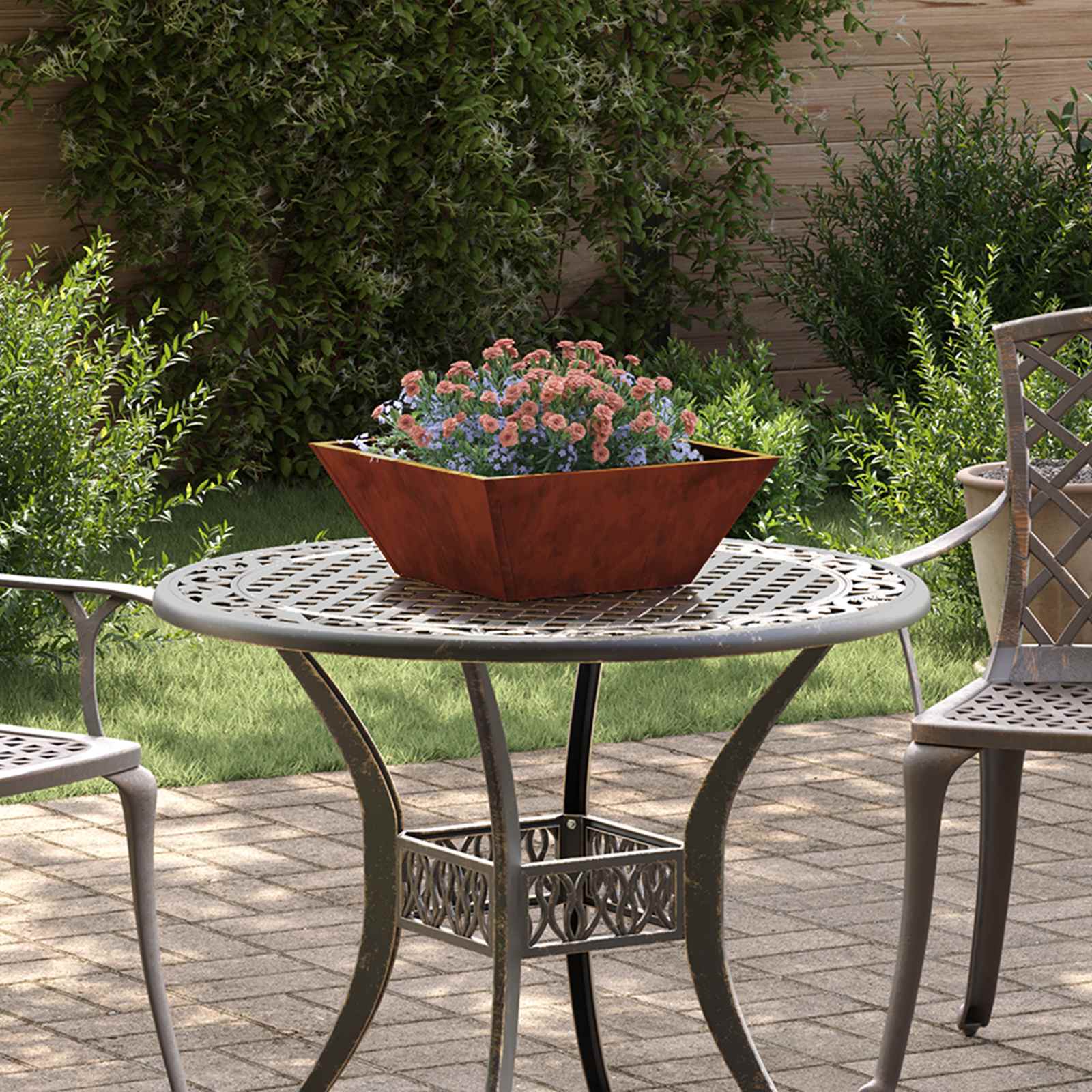 Garten-Pflanzgefäß 5 pcs Rostig 40 x 40 x 15 cm Wetterfeststahl