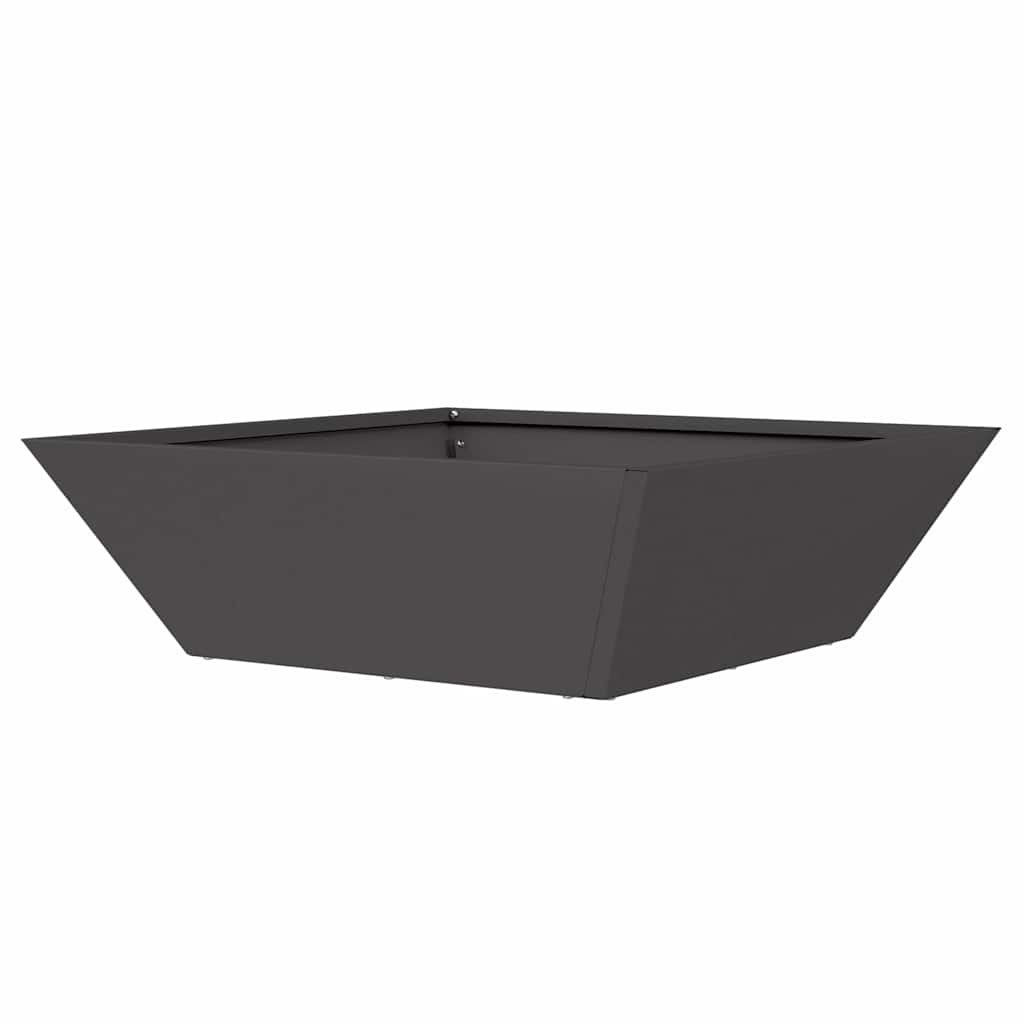 Garten-Pflanzgefäß Schwarz 50 x 50 x 15 cm Kaltgewalzter Stahl