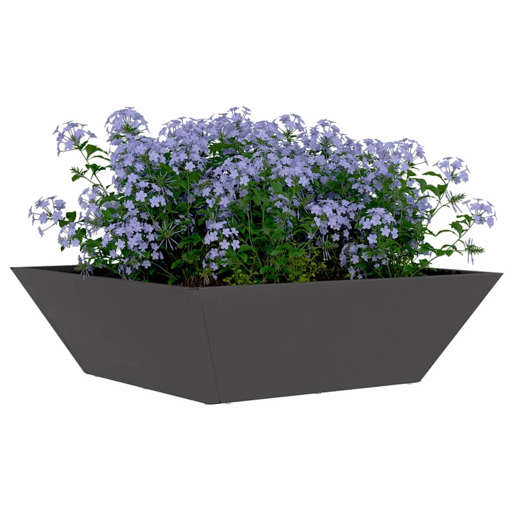 Garten-Pflanzgefäß Schwarz 50 x 50 x 15 cm Kaltgewalzter Stahl