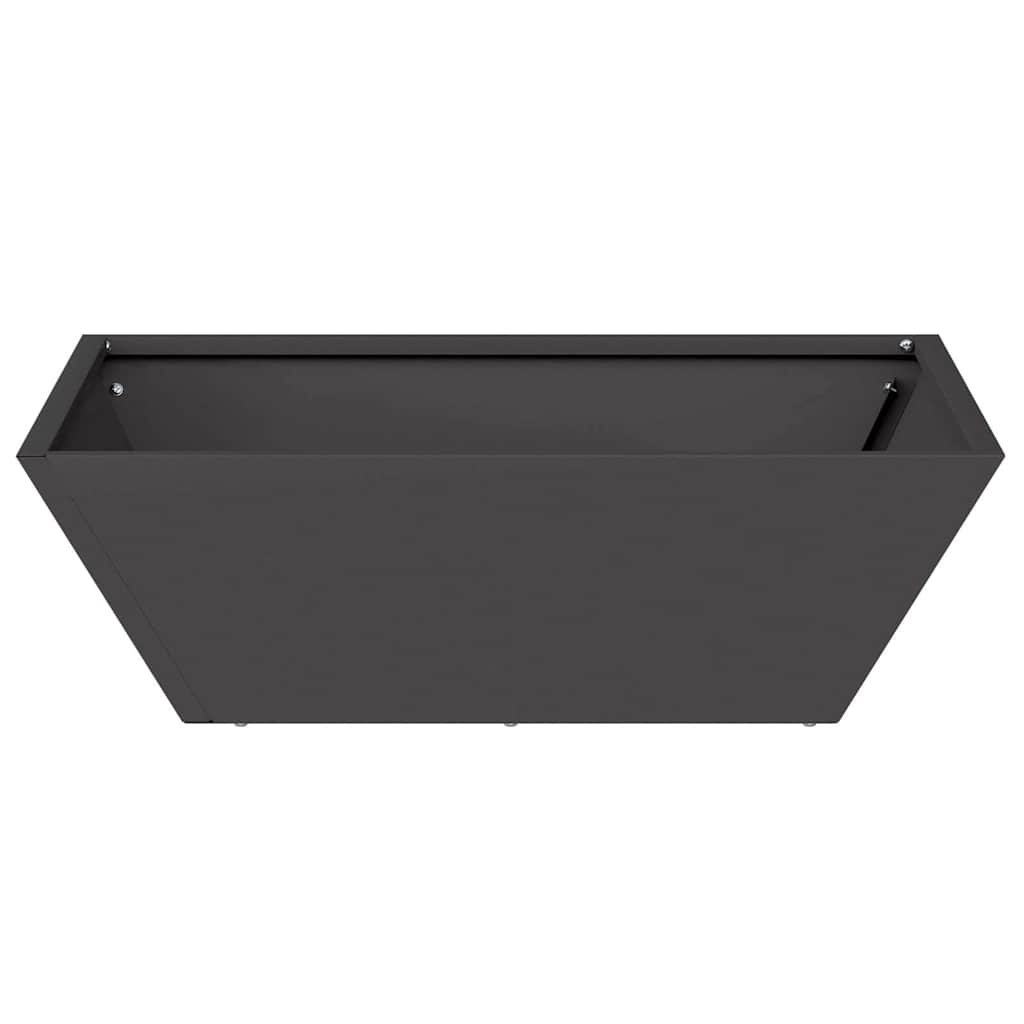 Garten-Pflanzgefäß Schwarz 50 x 50 x 15 cm Kaltgewalzter Stahl