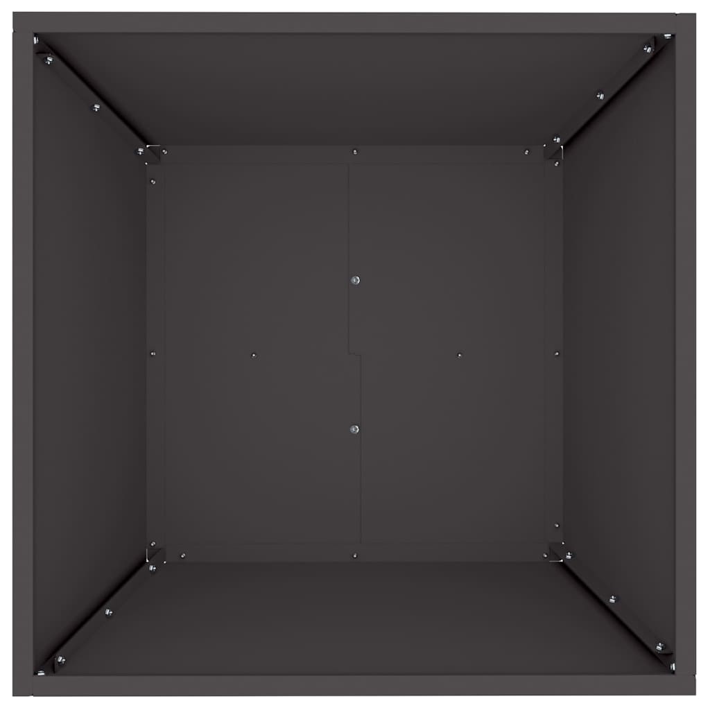 Garten-Pflanzgefäß Schwarz 50 x 50 x 15 cm Kaltgewalzter Stahl
