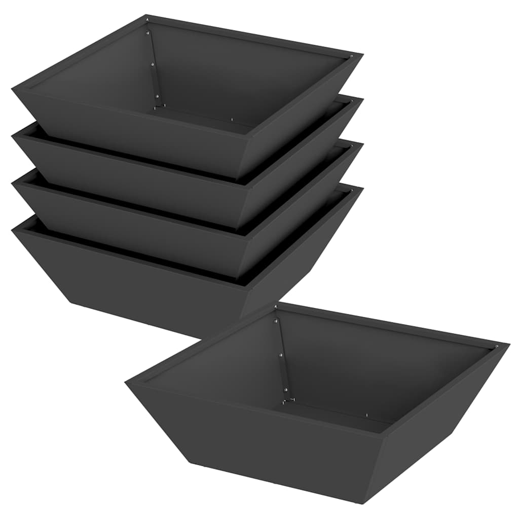 Garten-Pflanzgefäß 5 pcs Schwarz 50 x 50 x 15 cm
