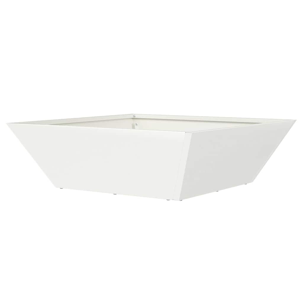 Garten-Pflanzgefäß Weiß 50 x 50 x 15 cm Kaltgewalzter Stahl