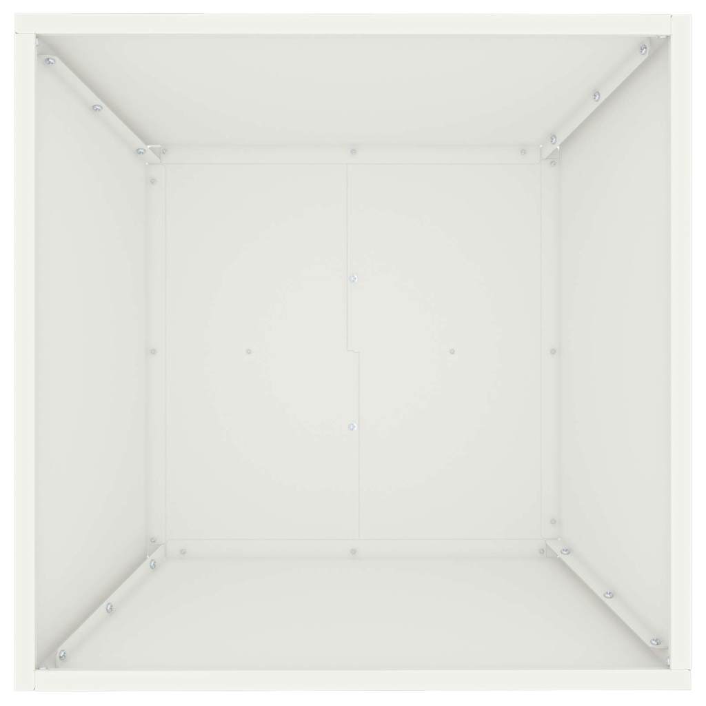 Garten-Pflanzgefäß Weiß 50 x 50 x 15 cm Kaltgewalzter Stahl