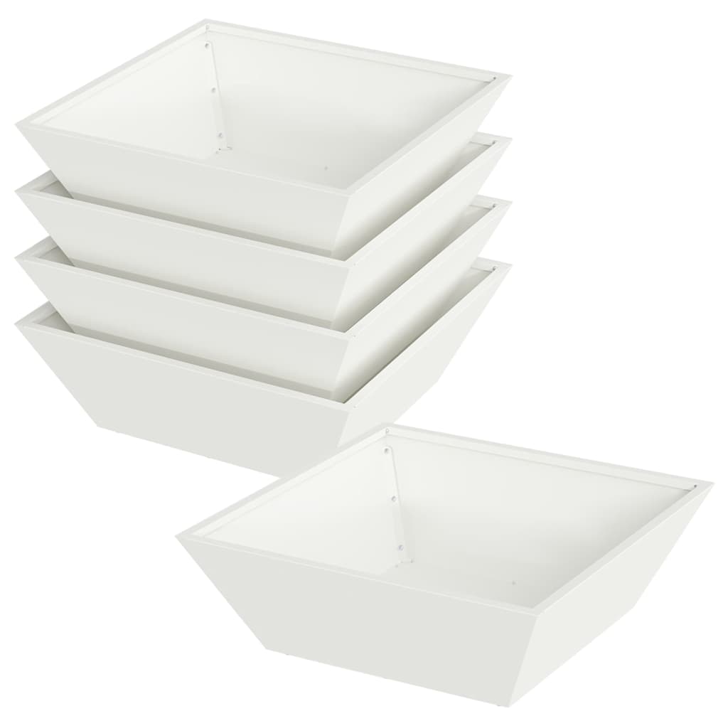 Garten-Pflanzgefäß 5 pcs Weiß 50 x 50 x 15 cm