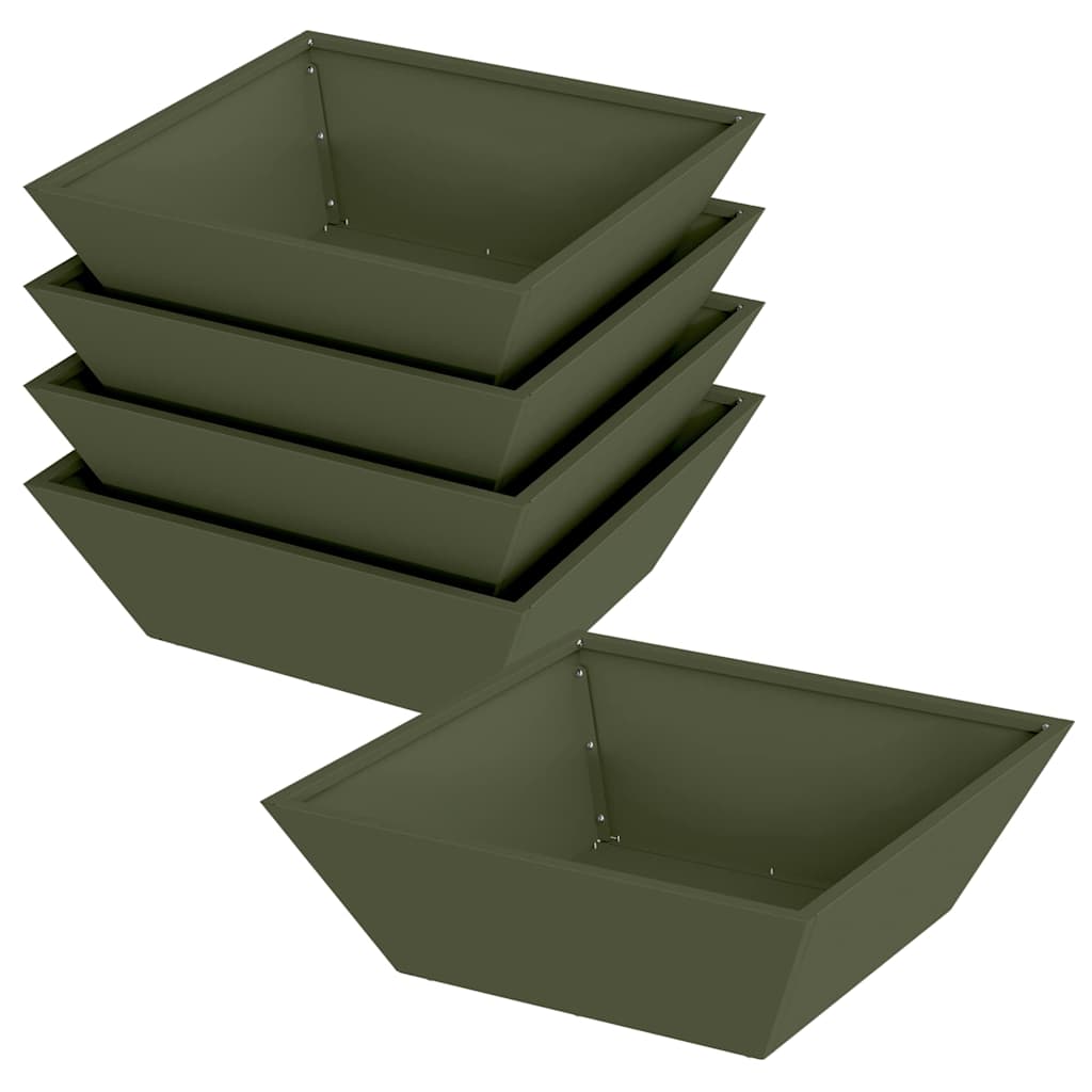 Garten-Pflanzgefäß 5 pcs Olive Grün 50 x 50 x 15 cm