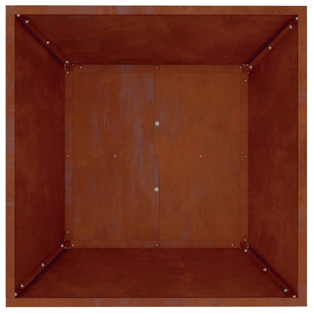 Garten-Pflanzgefäß Rostig 50 x 50 x 15 cm Wetterfeststahl