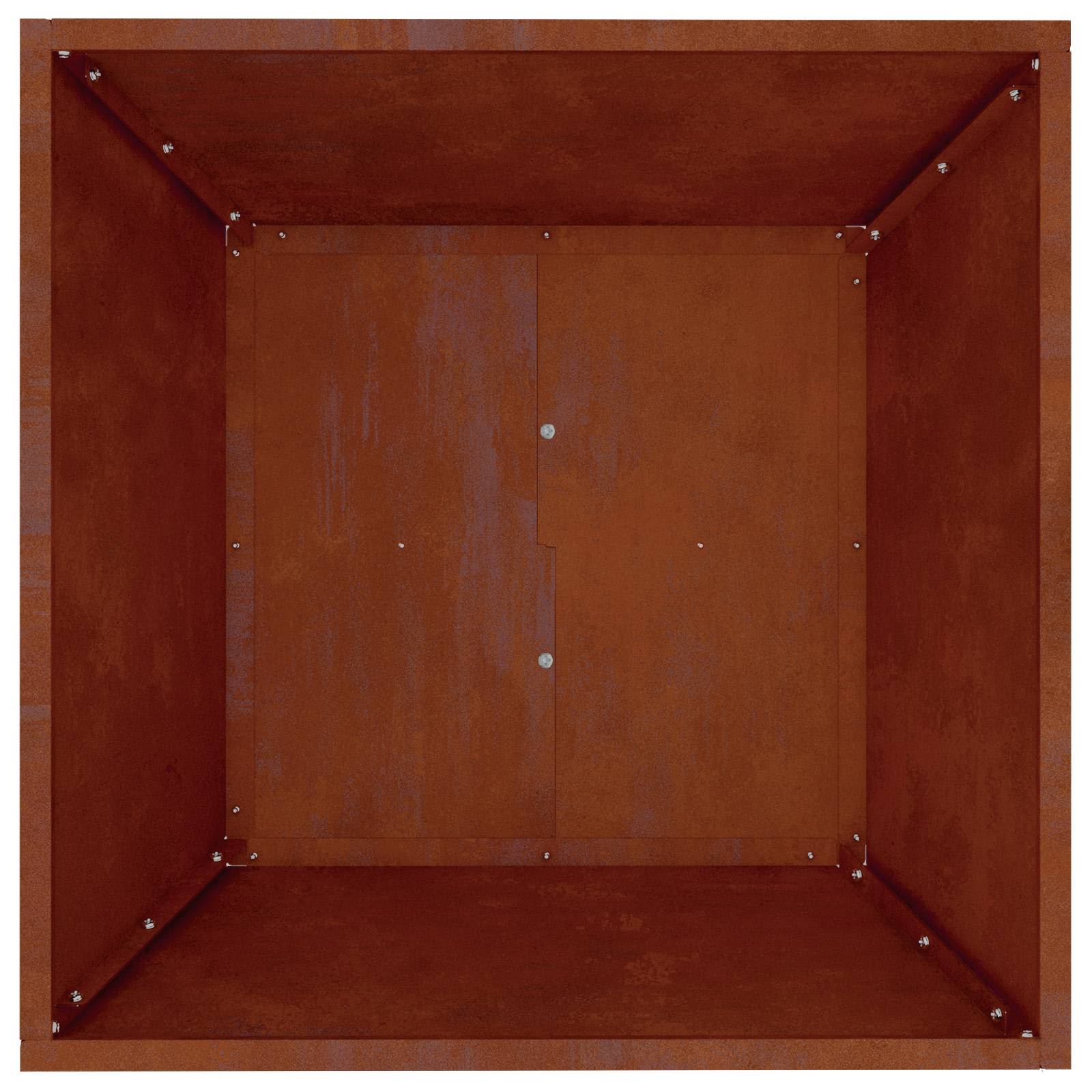Garten-Pflanzgefäß Rostig 50 x 50 x 15 cm Wetterfeststahl