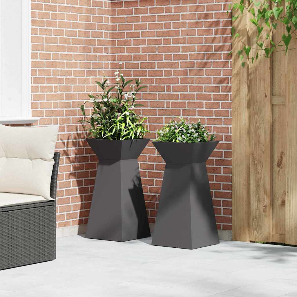Säulen Pflanzer 2 pcs Schwarz 35 x 35 x 73 cm