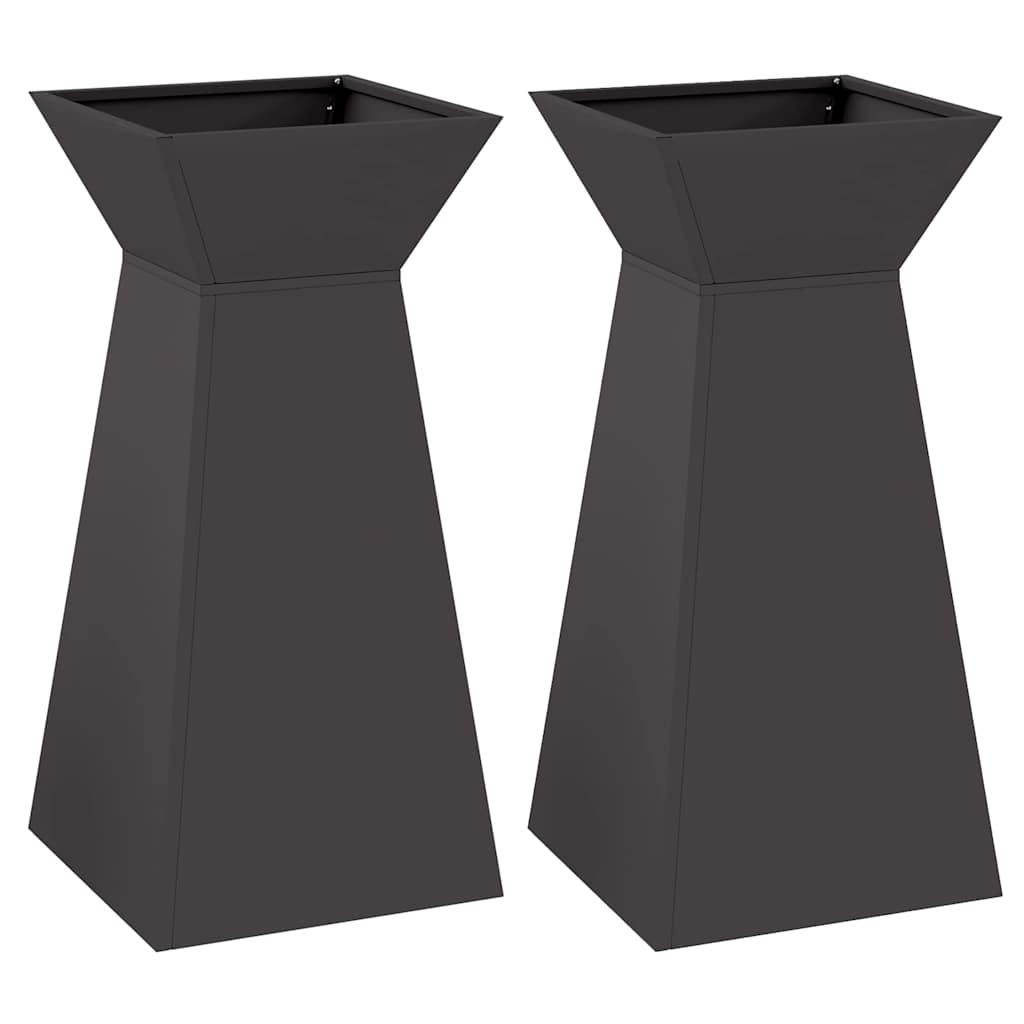 Säulen Pflanzer 2 pcs Schwarz 35 x 35 x 73 cm