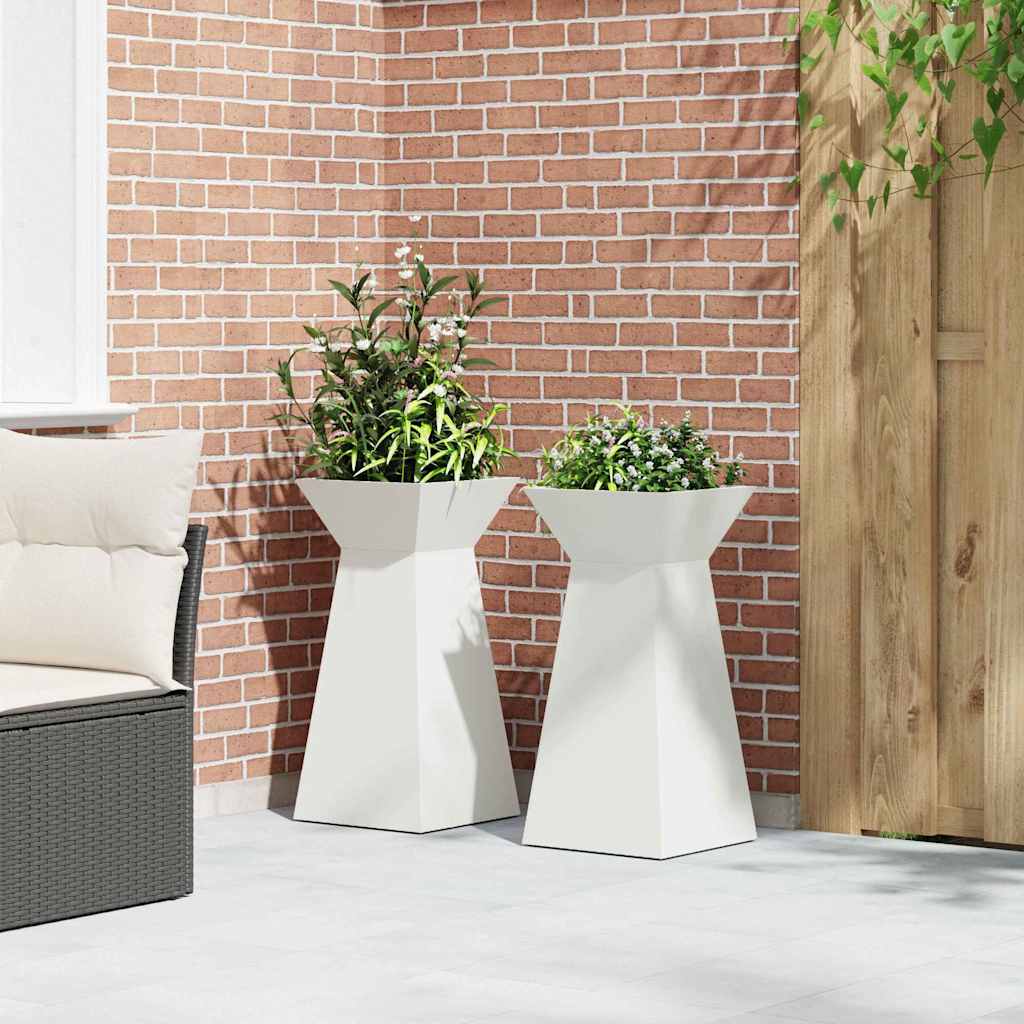 Säulen Pflanzer 2 pcs Weiß 35 x 35 x 73 cm