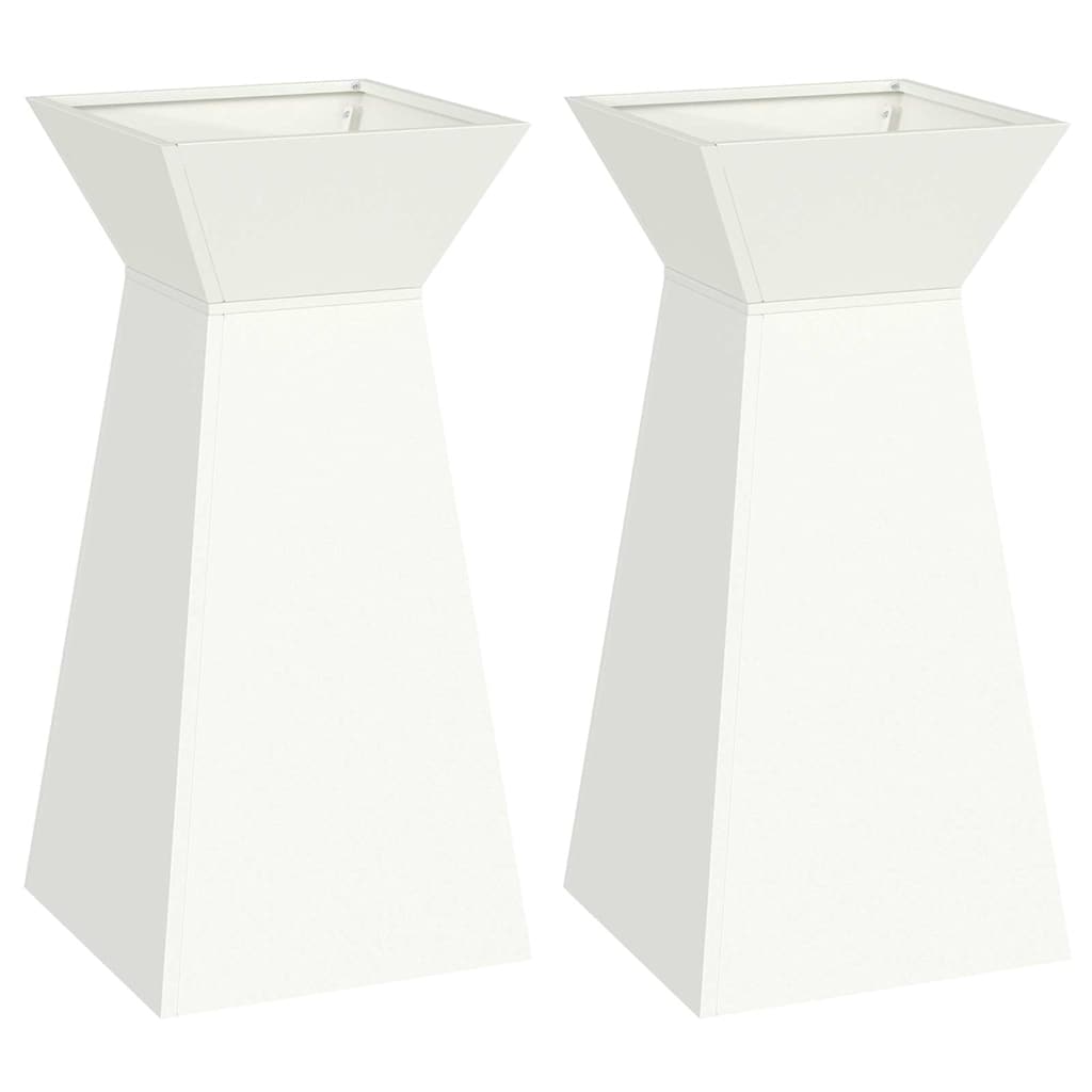 Säulen Pflanzer 2 pcs Weiß 35 x 35 x 73 cm