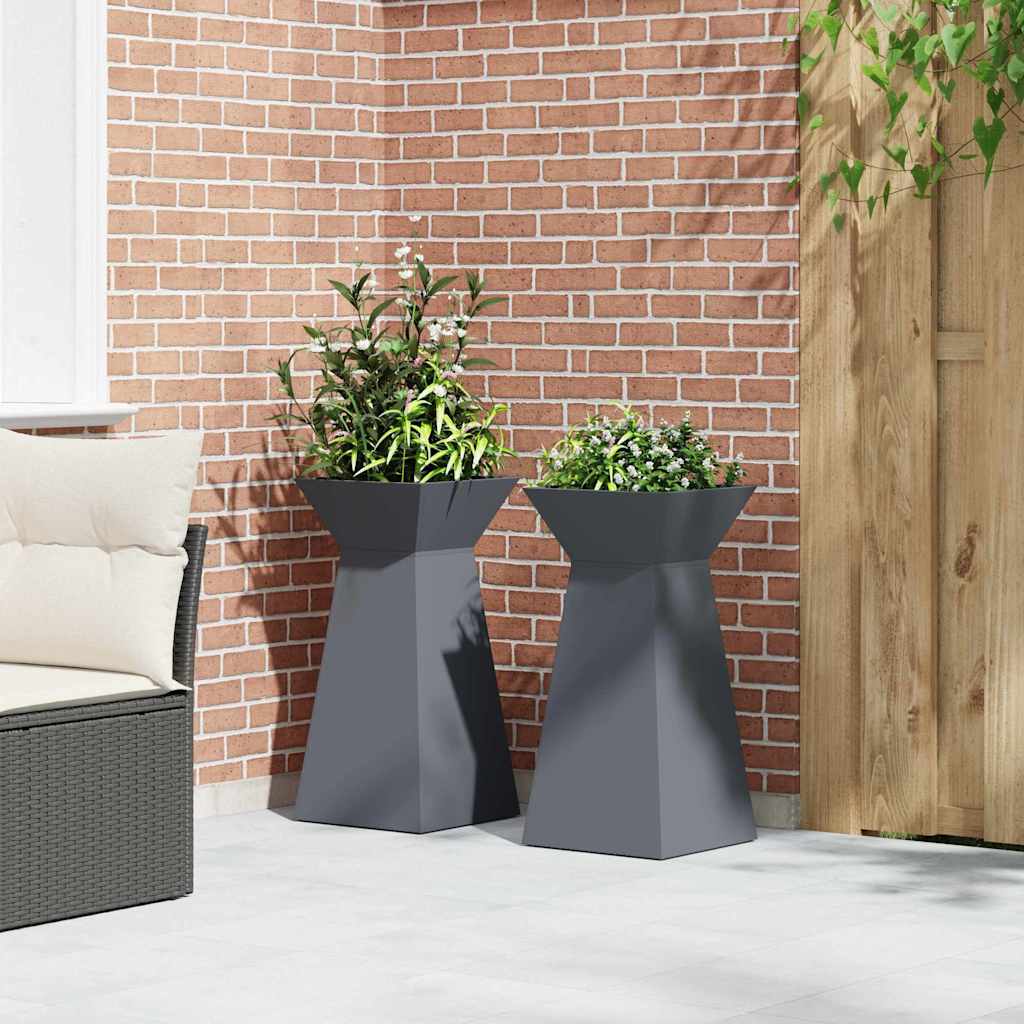 Säulen Pflanzer 2 pcs Anthrazit 35 x 35 x 73 cm
