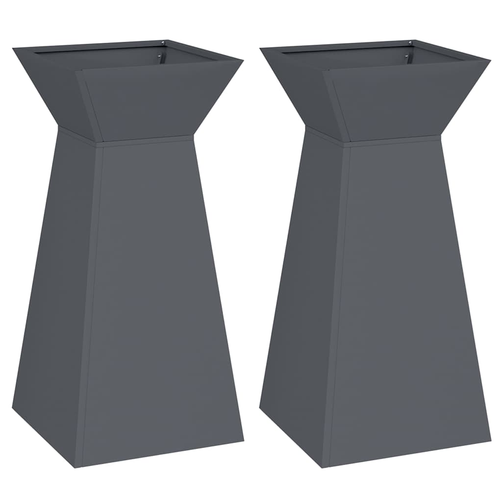 Säulen Pflanzer 2 pcs Anthrazit 35 x 35 x 73 cm