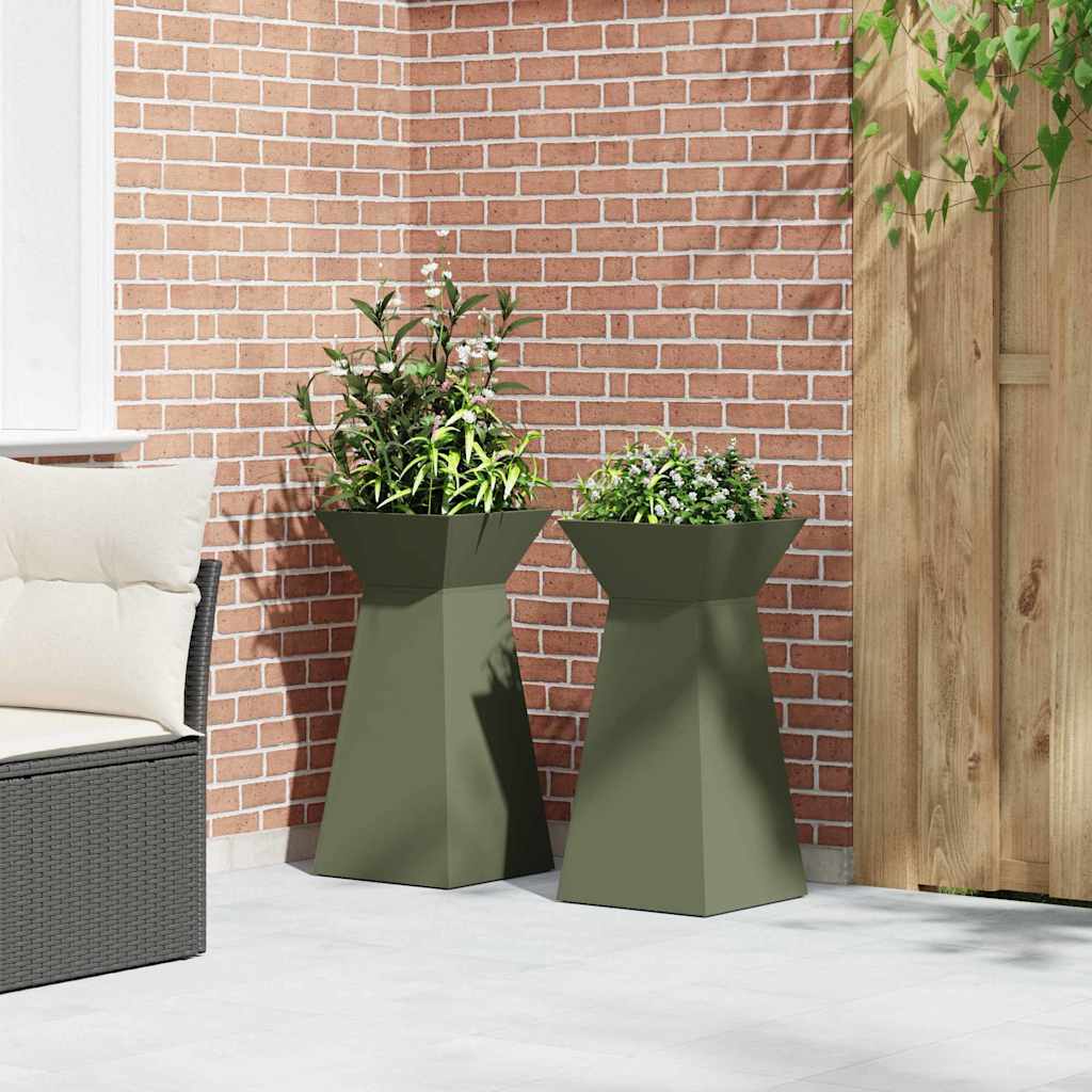Säulen Pflanzer 2 pcs Oliv 35 x 35 x 73 cm