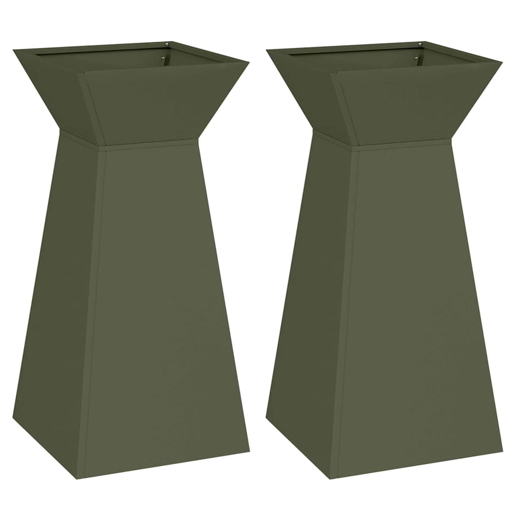 Säulen Pflanzer 2 pcs Oliv 35 x 35 x 73 cm
