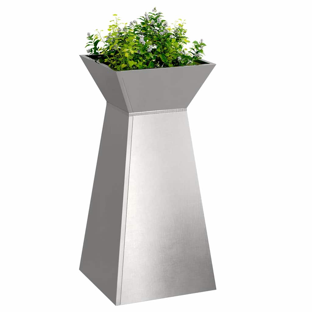 Säulen Pflanzer Silber 35 x 35 x 73 cm Edelstahl