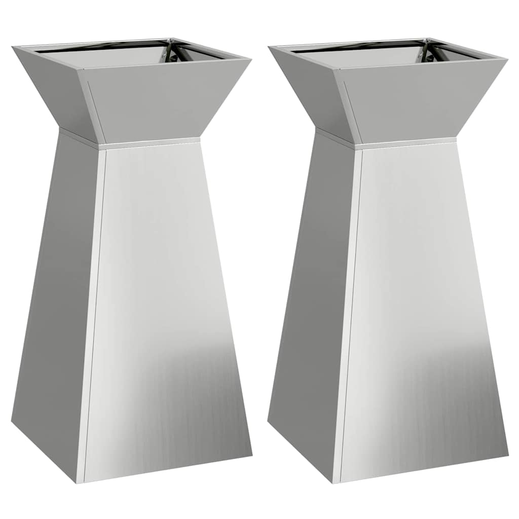 Säulen Pflanzer 2 pcs Silber 35 x 35 x 73 cm
