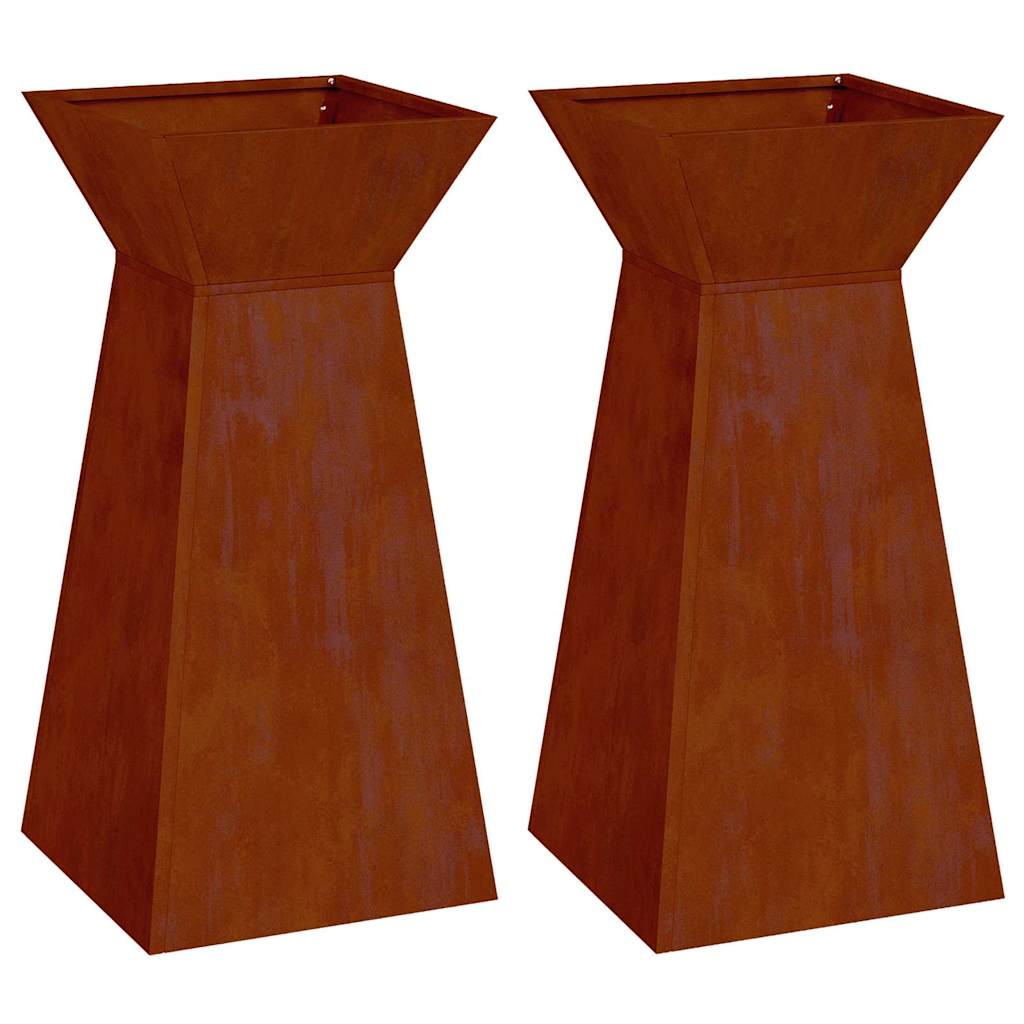 Säulen Pflanzer 2 pcs Silber 35 x 35 x 73 cm
