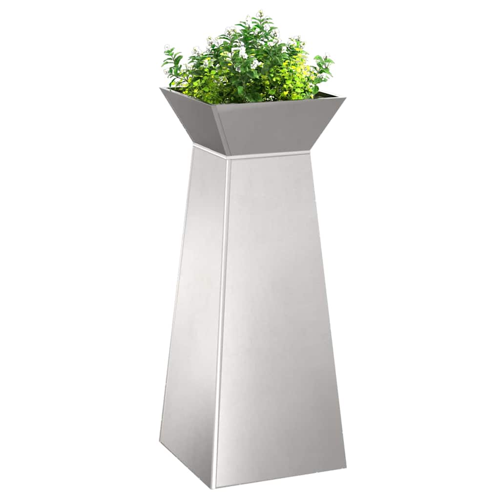 Säulen Pflanzer 2 pcs Silber 40 x 40 x 100 cm