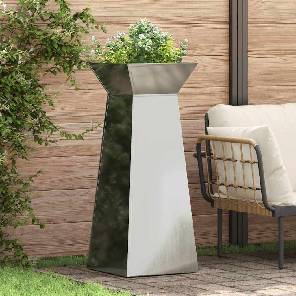Säulen Pflanzer 2 pcs Silber 40 x 40 x 100 cm