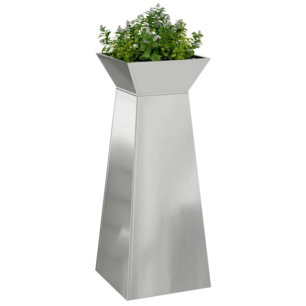 Säulen Pflanzer 2 pcs Silber 40 x 40 x 100 cm