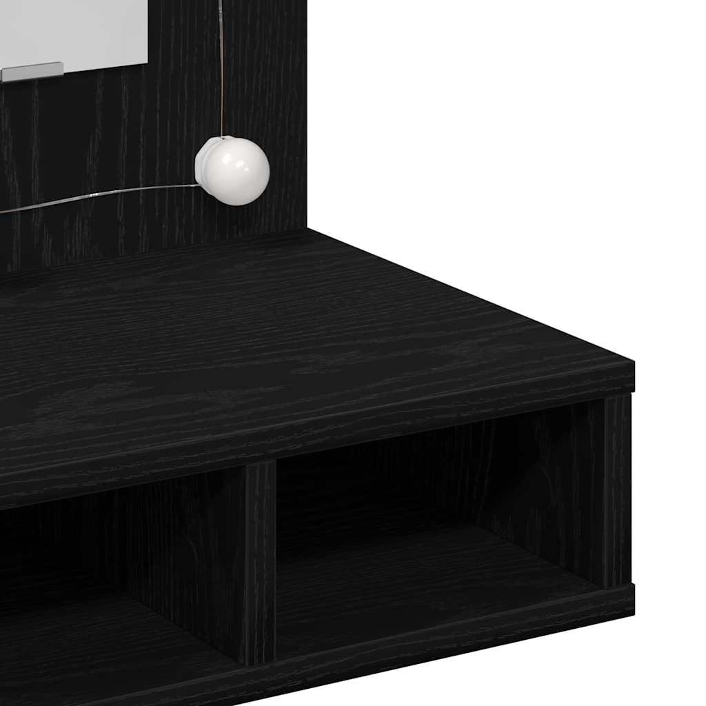 Spiegelschrank mit Regal Schwarz Eichen-Optik 60 x 31,5 x 62 cm