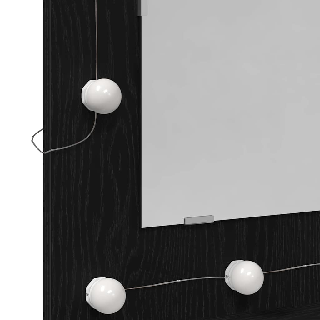 Spiegelschrank mit Regal Schwarz Eichen-Optik 60 x 31,5 x 62 cm