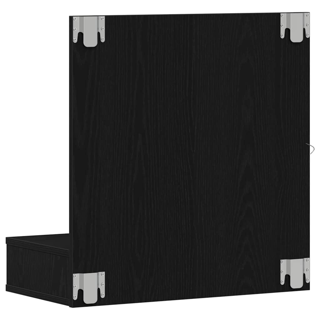 Spiegelschrank mit Regal Schwarz Eichen-Optik 60 x 31,5 x 62 cm