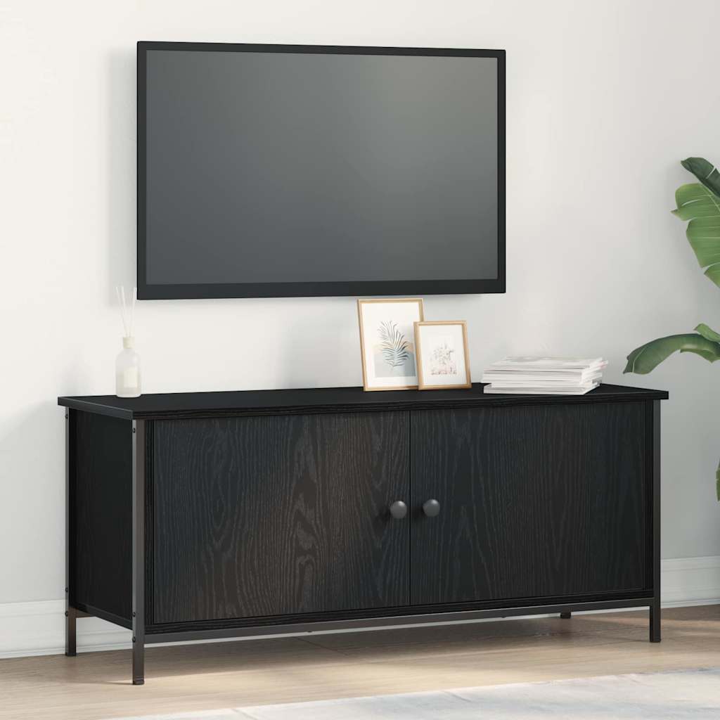 TV-Schränk Schwarz Eichen-Optik 100 x 35 x 45 cm Holzwerkstoff
