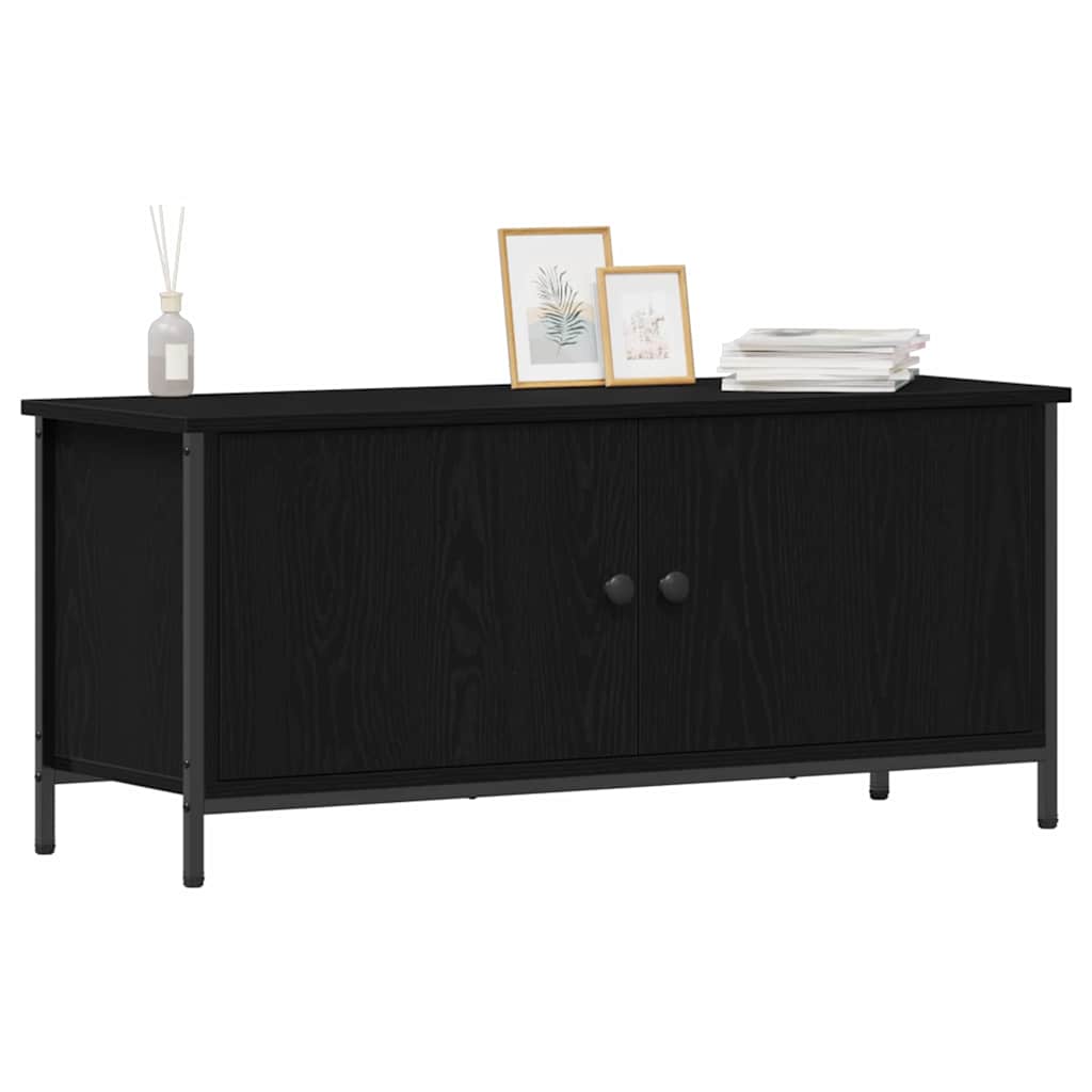 TV-Schränk Schwarz Eichen-Optik 100 x 35 x 45 cm Holzwerkstoff