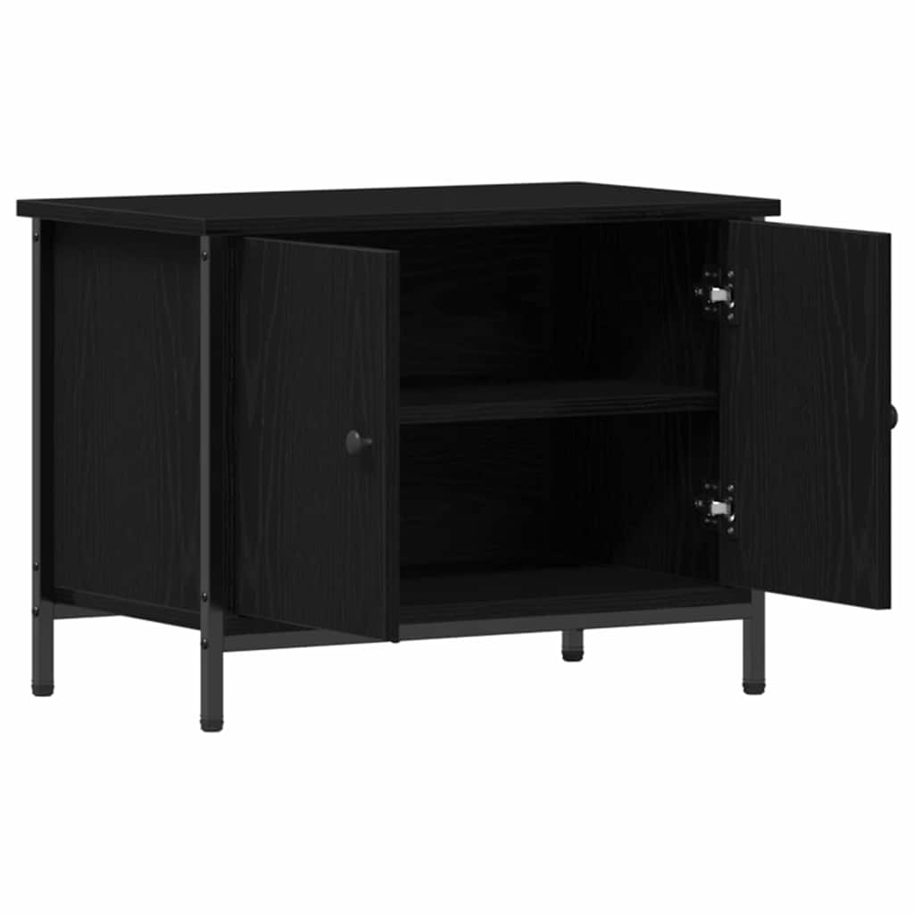 TV-Schränk Schwarz Eichen-Optik 60 x 35 x 45 cm Holzwerkstoff