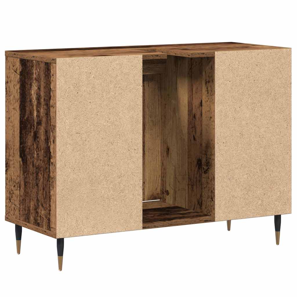 Badezimmerschrank mit Tür Altholz 80 x 33 x 60 cm Holzwerkstoff