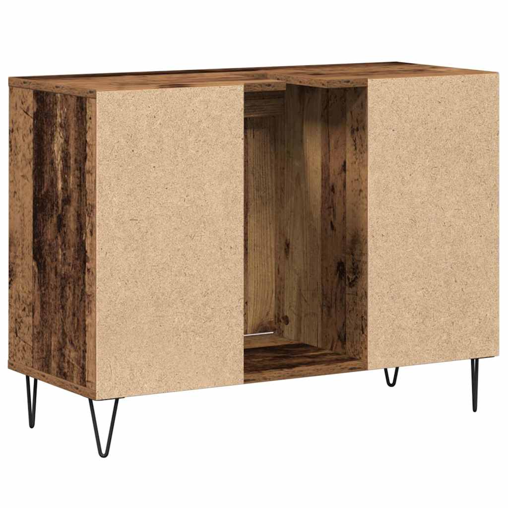 Badezimmerschrank mit Tür Altholz 80 x 33 x 60 cm Holzwerkstoff