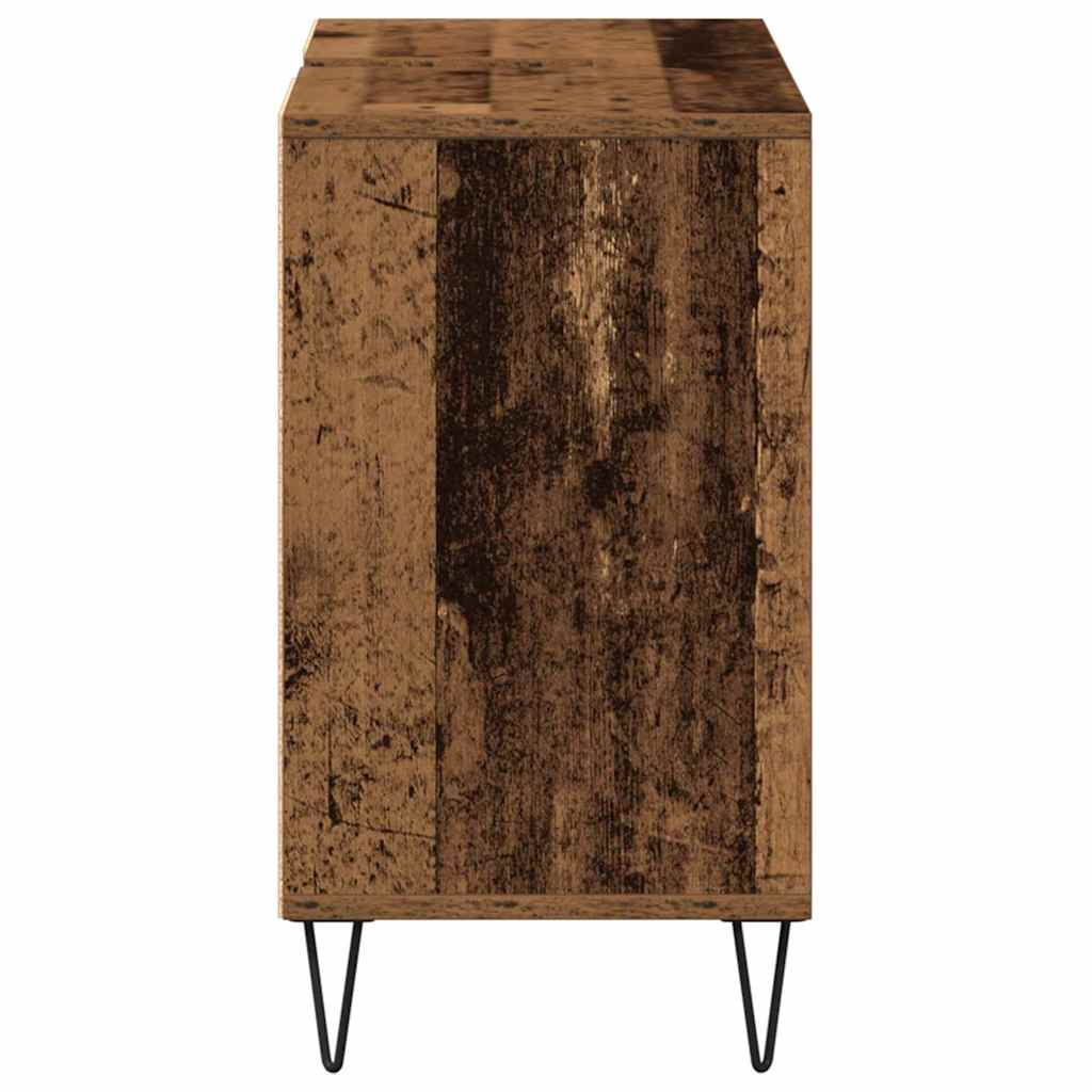 Badezimmerschrank mit Tür Altholz 80 x 33 x 60 cm Holzwerkstoff