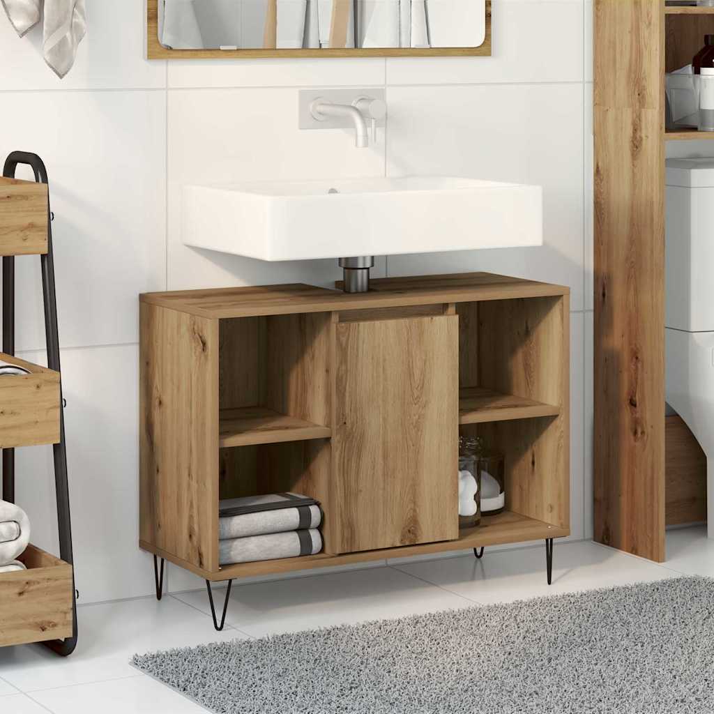 Badezimmerschrank Artisan-Eiche 80 x 33 x 60 cm Holzwerkstoff