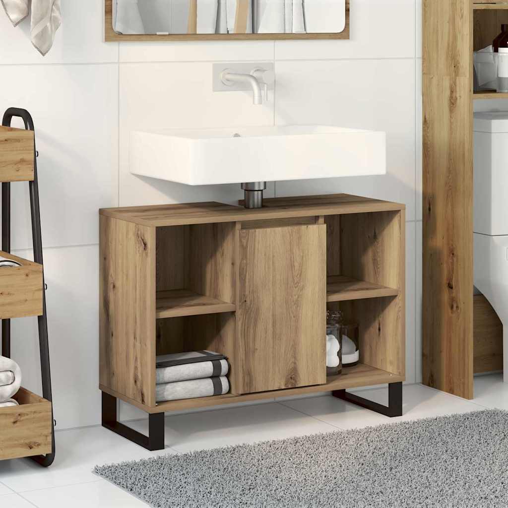 Badezimmerschrank Artisan-Eiche 80 x 33 x 60 cm Holzwerkstoff