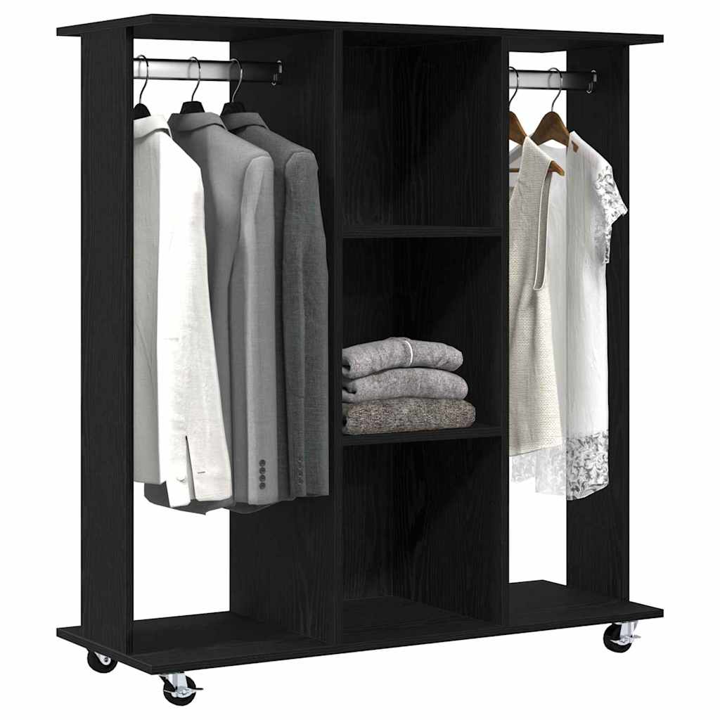 Kleiderschrank mit Regal Schwarz Eichen-Optik 102 x 38 x 110 cm