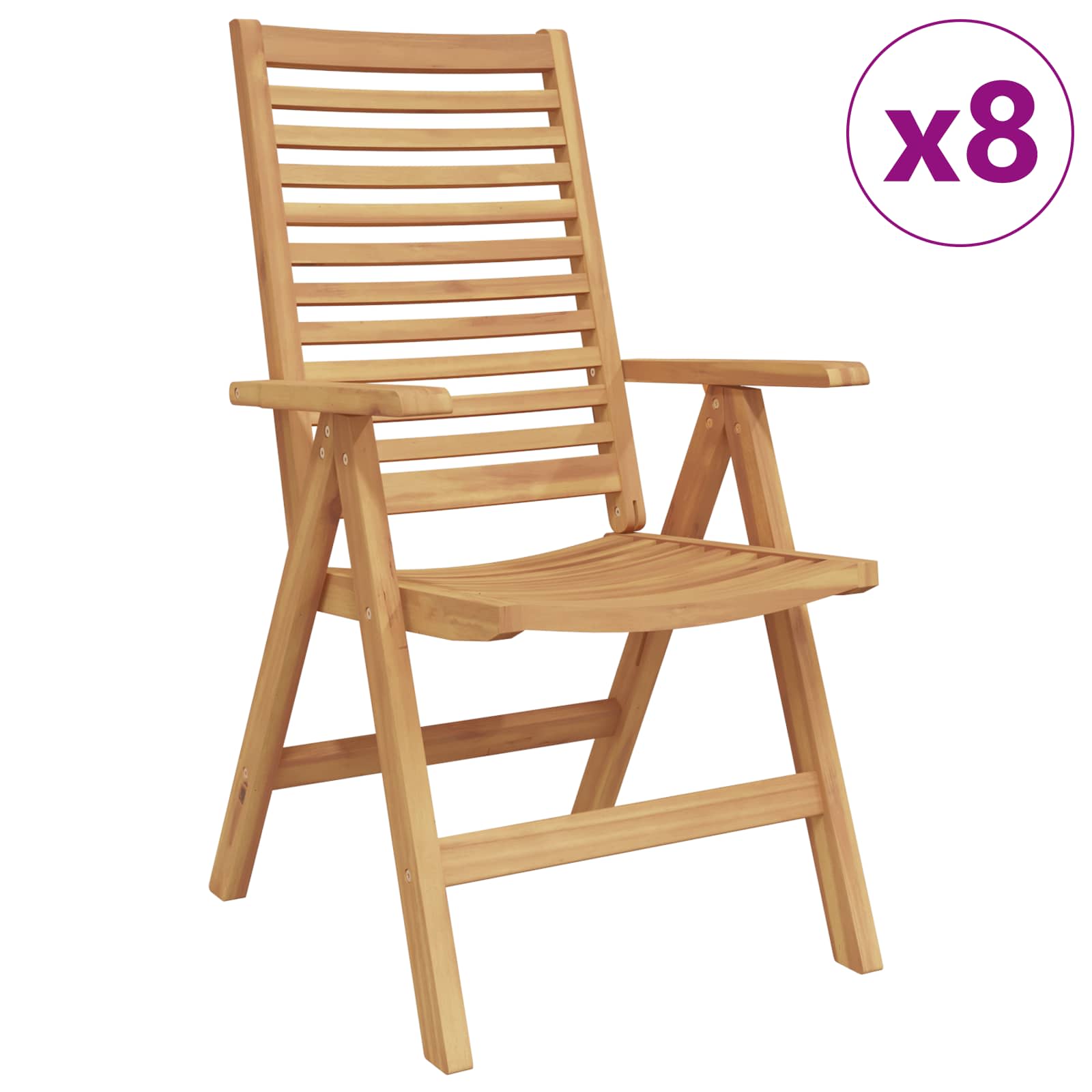 Stuhl 8 pcs Braun 64,5 x 52 x 108 cm Massivholz Teak