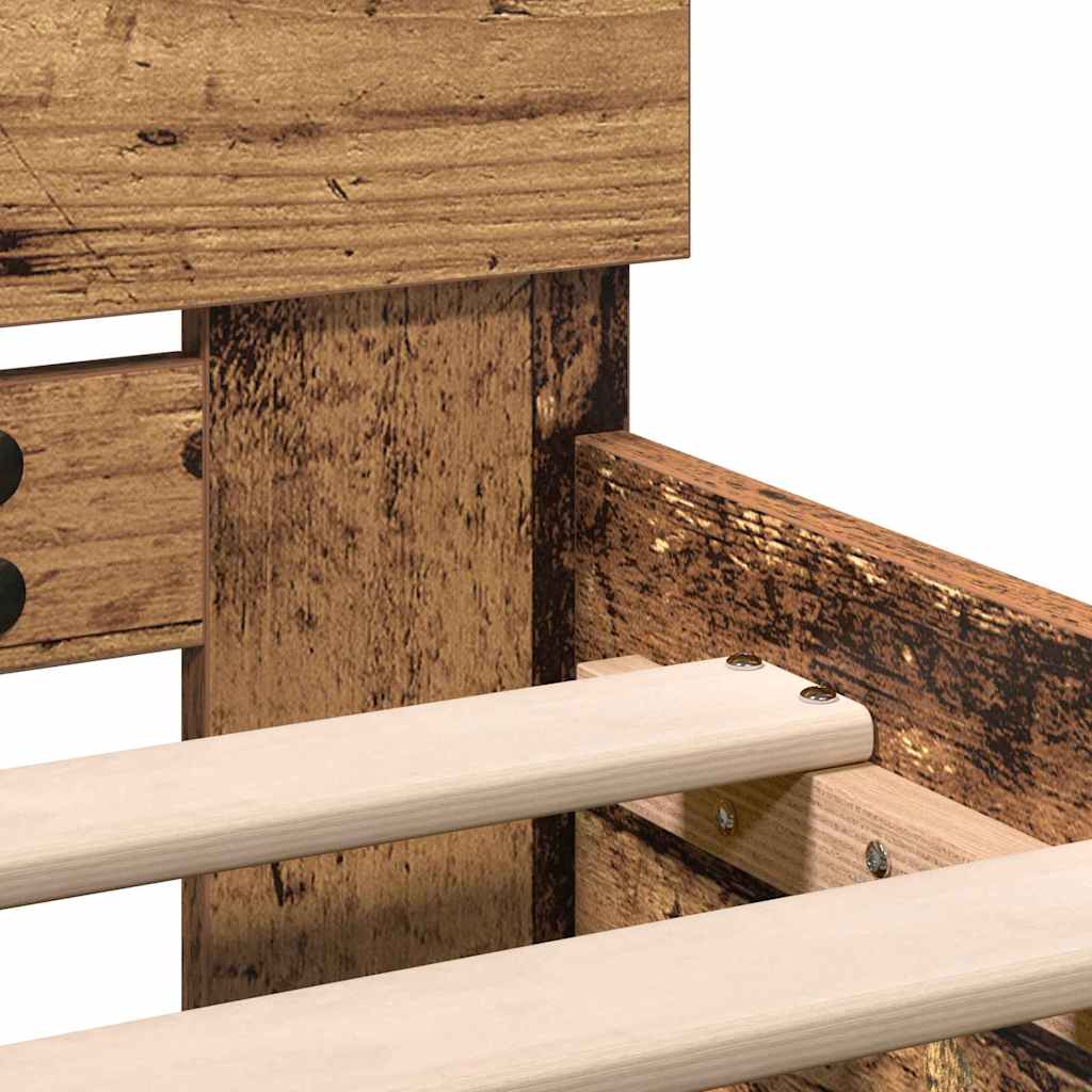 Bettrahmen Wandmontage Altholz 203 x 104 x 70 cm Holzwerkstoff