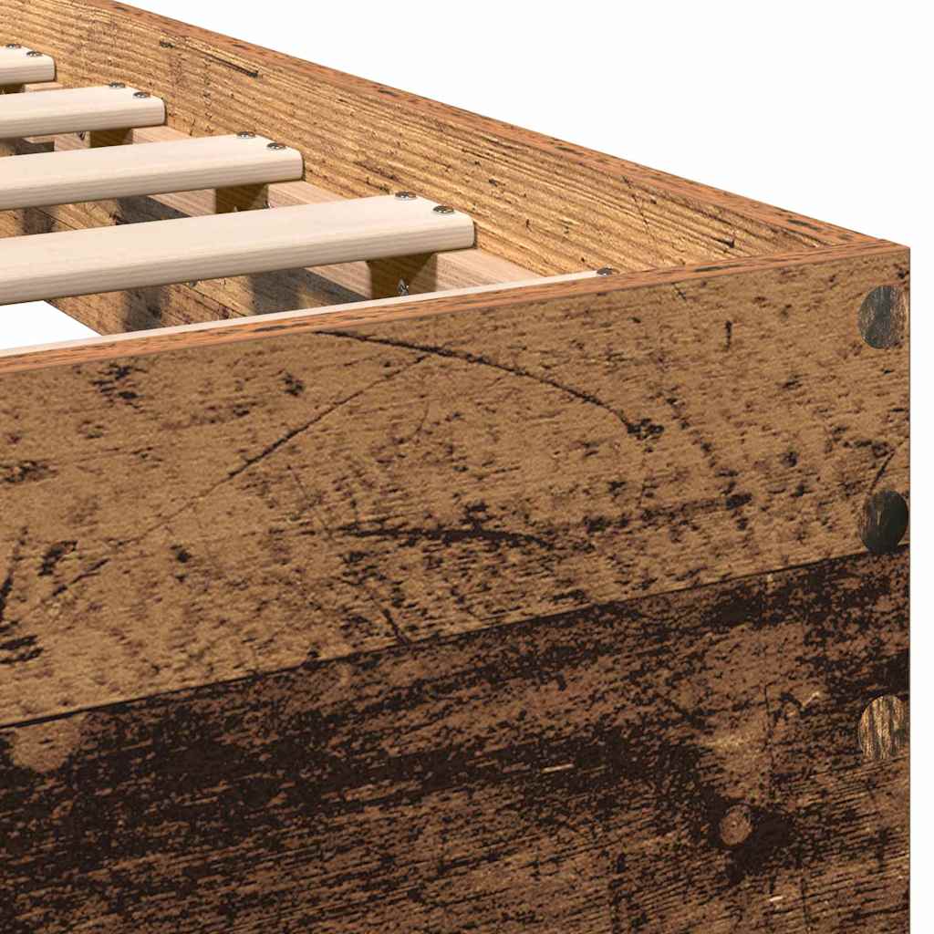 Bettrahmen Wandmontage Altholz 203 x 104 x 70 cm Holzwerkstoff