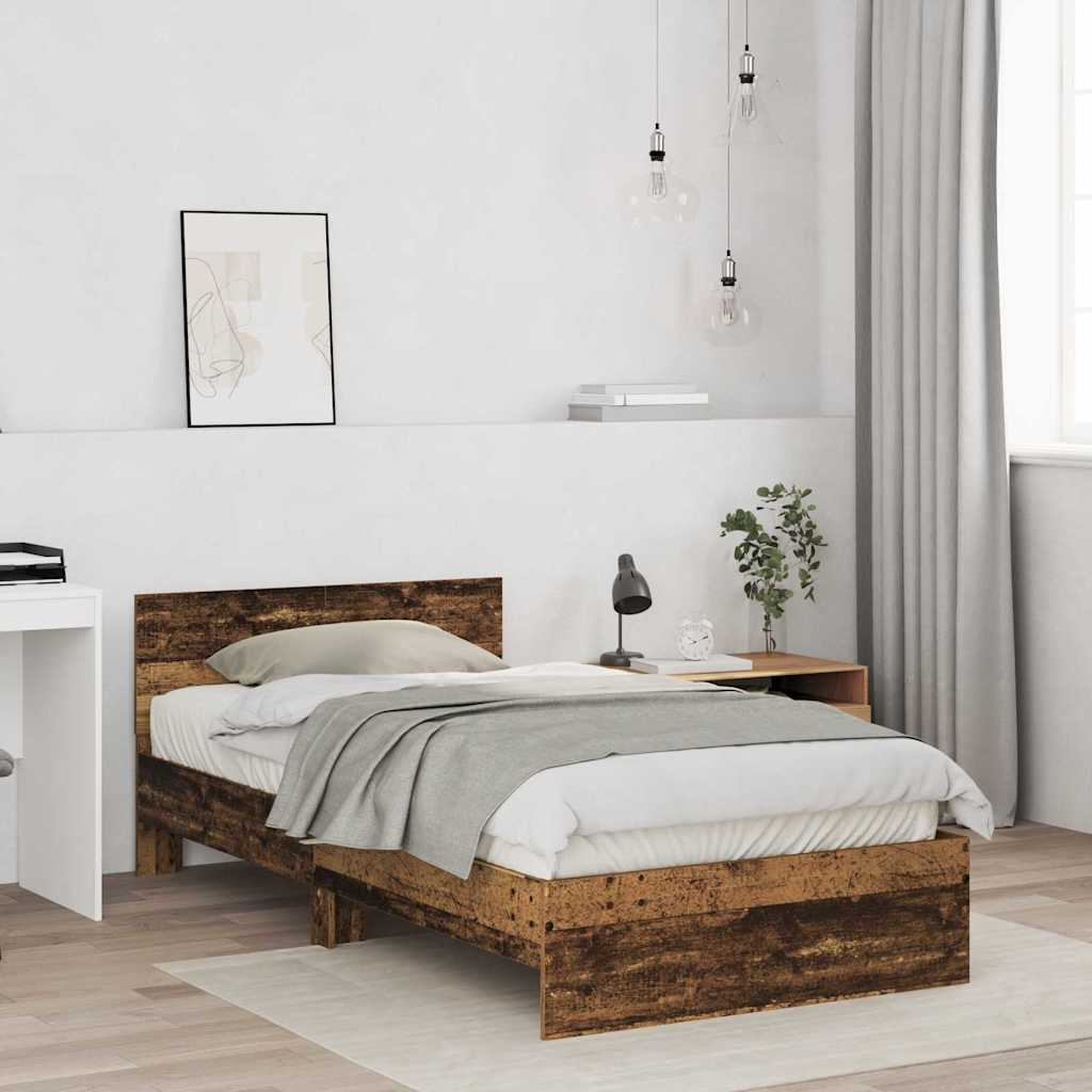 Bettrahmen Wandmontage Altholz 203 x 104 x 70 cm Holzwerkstoff
