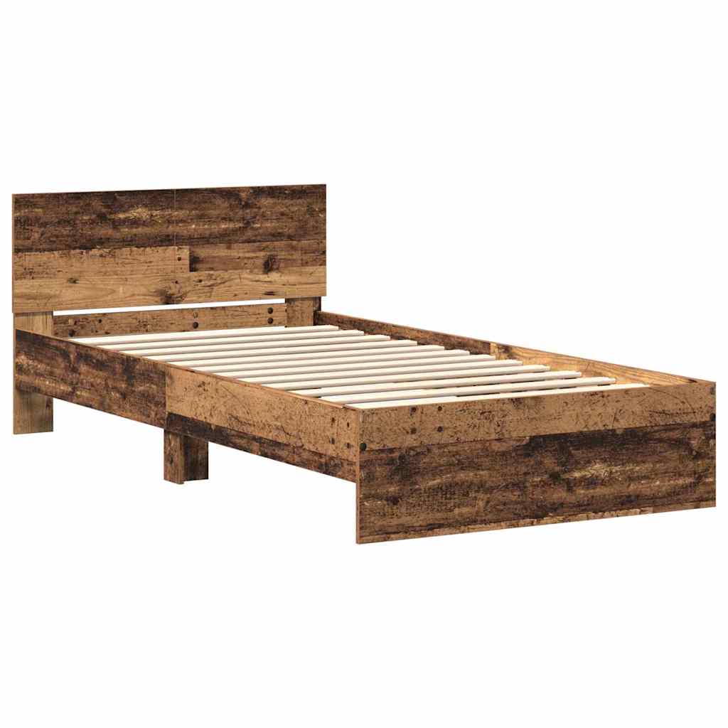Bettrahmen Wandmontage Altholz 203 x 104 x 70 cm Holzwerkstoff