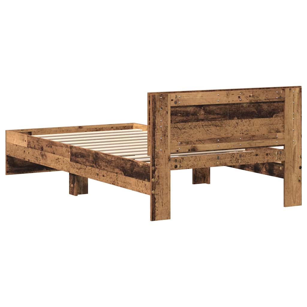 Bettrahmen Wandmontage Altholz 203 x 104 x 70 cm Holzwerkstoff