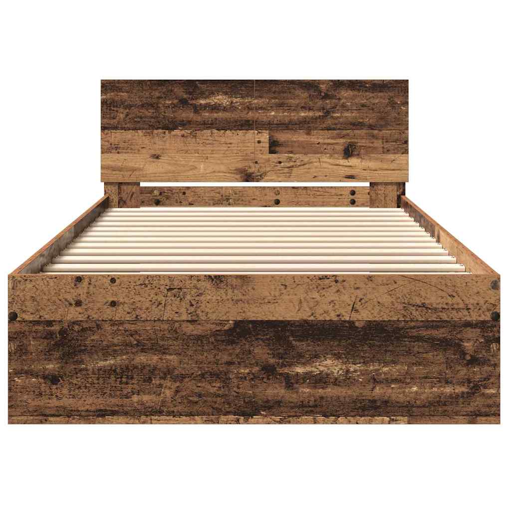 Bettrahmen Wandmontage Altholz 203 x 104 x 70 cm Holzwerkstoff