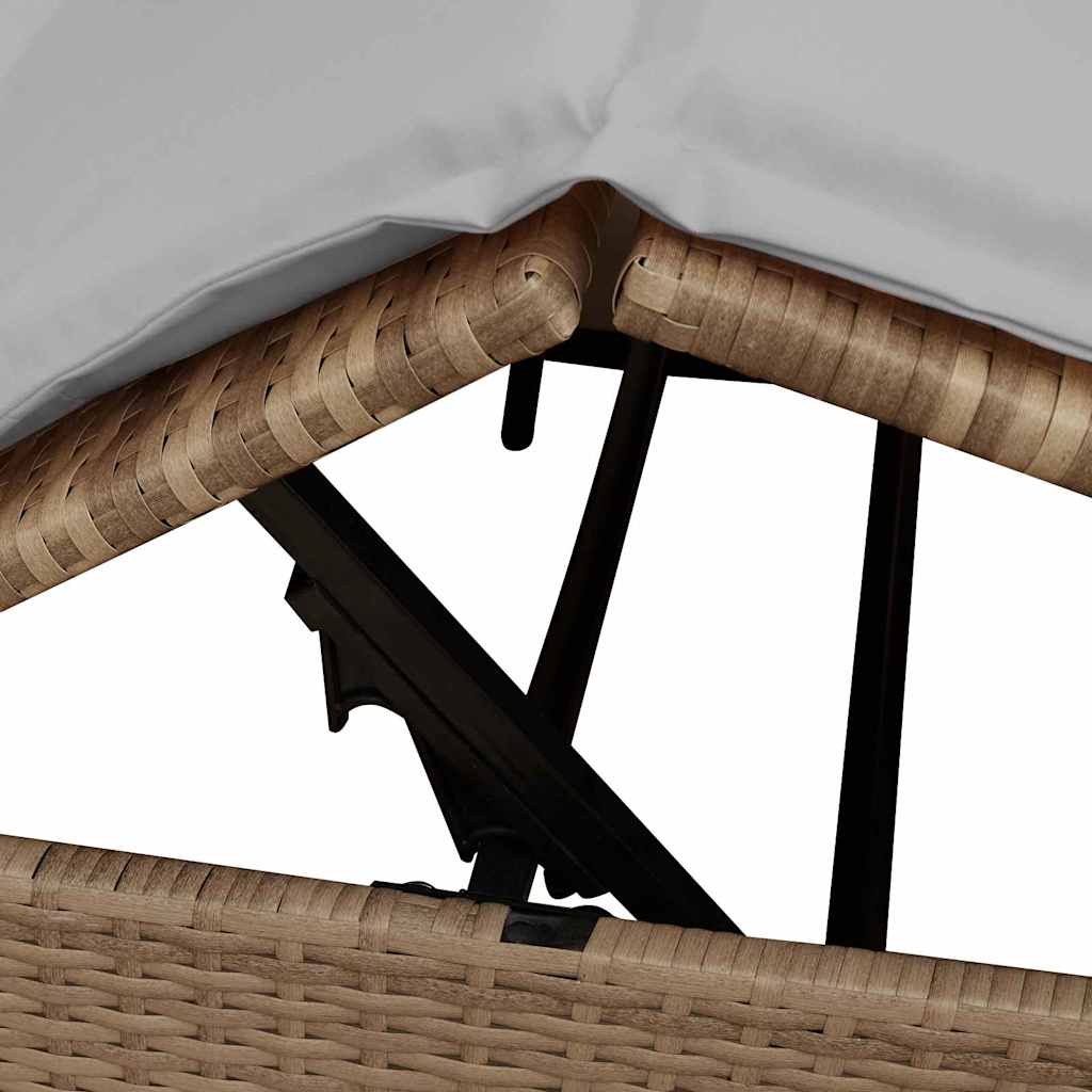 Doppelte Sonnenliege Grau 205 x 129 x 200 cm Poly-Rattan