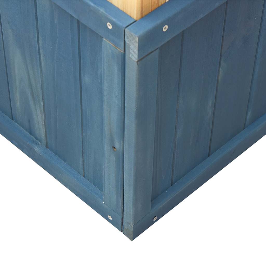 Spielturm Weiß und Blau Massivholz Tanne