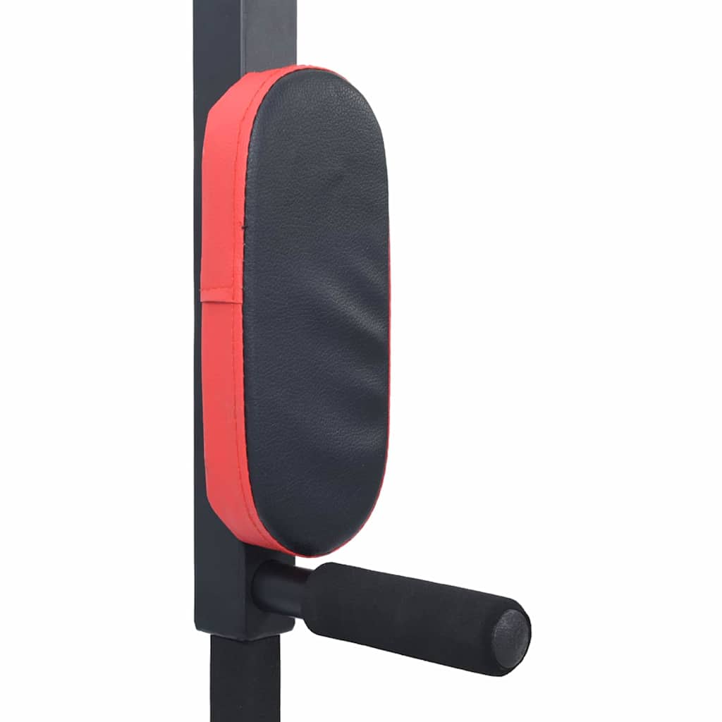 Klimmzug- und Dip-Station Schwarz und Rot 89 x 59 x 70 cm
