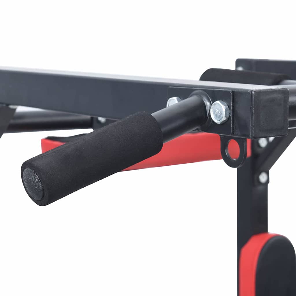 Klimmzug- und Dip-Station Schwarz und Rot 89 x 59 x 70 cm